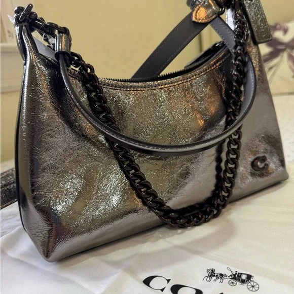 Coach Juliet Metallic Silver Bag - Picture 3 of 16